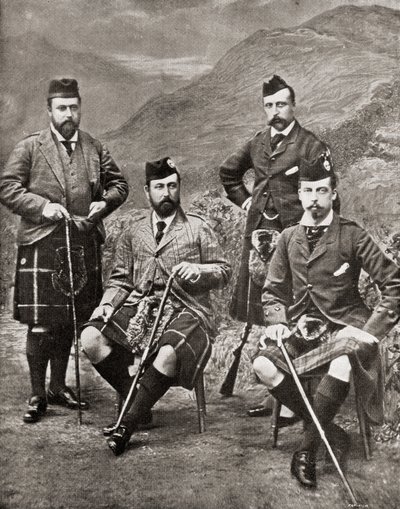 Os quatro príncipes, 1881 (foto do bw) de English Photographer