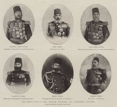 A guerra greco-turca, ministros turcos e oficiais comandantes de English Photographer