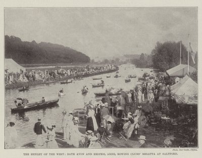 O Henley do Oeste, Bath Avon e Bristol Ariel Remo Clubes Regatta em Saltford de English Photographer