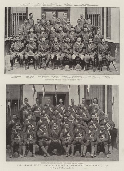 Os Heróis da Carga da Cavalaria em Omdurman, 2 de setembro de 1898 de English Photographer