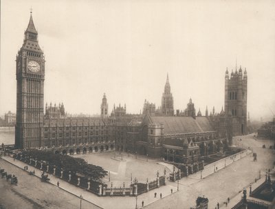 As Casas do Parlamento e Big Ben, Londres, c 1900 de English Photographer