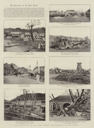 O furacão nas Índias Ocidentais, alguns efeitos da tempestade de English Photographer
