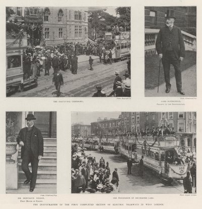 A inauguração da primeira seção concluída de bondes elétricos no oeste de Londres de English Photographer