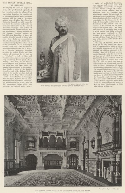 O Indian Durbar Hall em Osborne de English Photographer