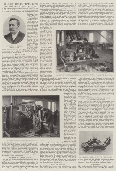 A empresa industrial de 1898, Sr. Hooleys Joint Hydraulic de English Photographer