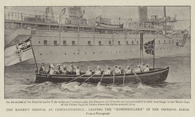 A chegada dos Kaiser em Constantinopla, deixando o Hohenzollern na Barca Imperial de English Photographer
