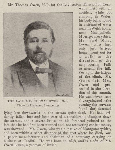 O falecido Sr. Thomas Owen, MP de English Photographer