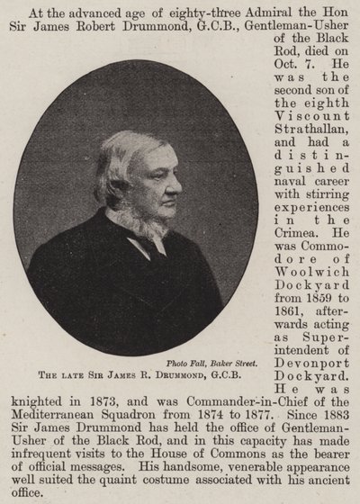 O falecido Sir James R Drummond, GCB de English Photographer