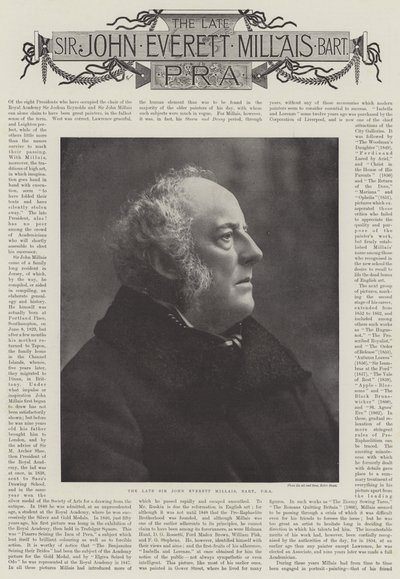 O falecido Sir John Everett Millais, obituários de English Photographer