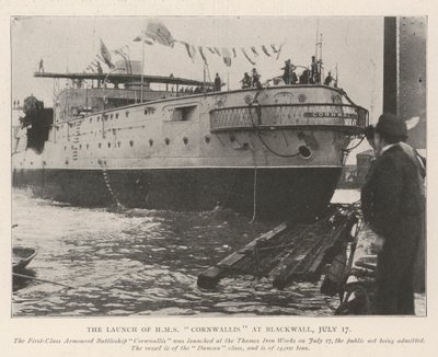 O lançamento do HMS Cornwallis em Blackwall, 17 de julho de English Photographer