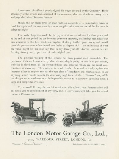 O London Motor Garage Co de English Photographer
