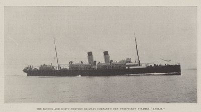 A Companhia Ferroviária de Londres e a North-Western Companys New Twin-Screw Steamer Anglia de English Photographer