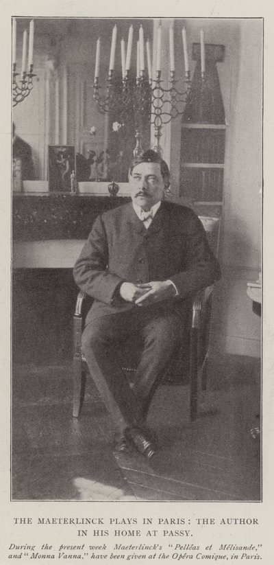 O Maeterlinck toca em Paris, o autor em sua casa em Passy de English Photographer