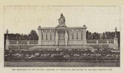 O Monumento no Cemitério Central em Viena para as Vítimas do Ring Theatre Fire de English Photographer