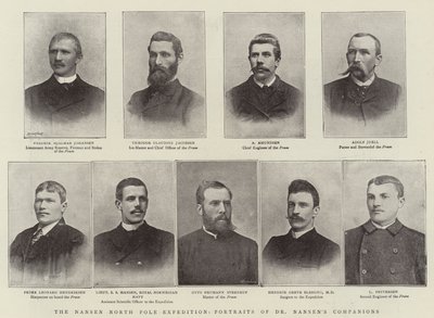 Expedição ao Pólo Norte de Nansen, Retratos de Dr Nansens Companions de English Photographer