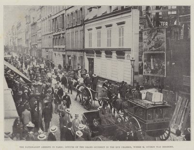 As prisões nacionalistas em Paris, escritórios do Grande Ocidente na Rue Chabrol, onde M Guerin foi sitiada de English Photographer