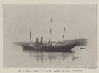 O novo Royal Yacht, Victoria e Albert, em Dock at Pembroke de English Photographer