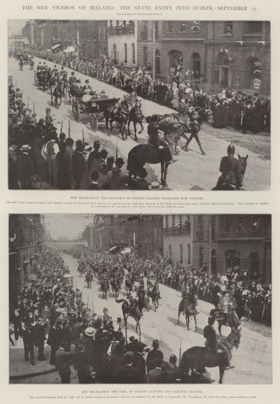 O novo vice-rei da Irlanda, a entrada do Estado em Dublin, 25 de setembro de English Photographer
