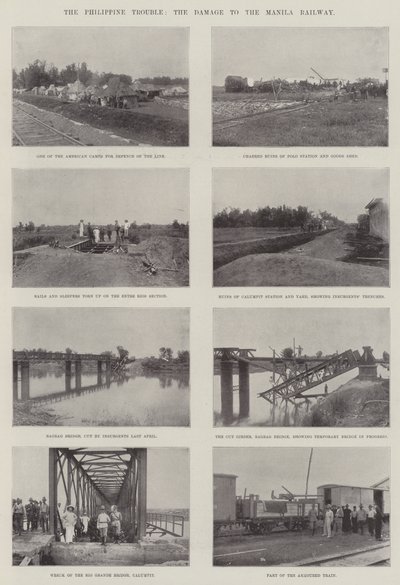 O problema filipino, o dano à estrada de ferro de Manila de English Photographer
