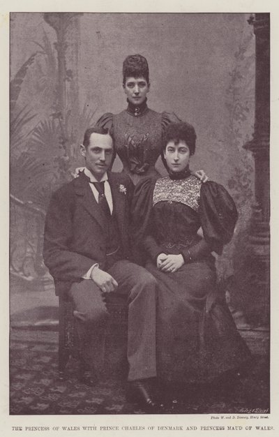 A Princesa de Gales com o Príncipe Carlos da Dinamarca e a Princesa Maud do País de Gales de English Photographer