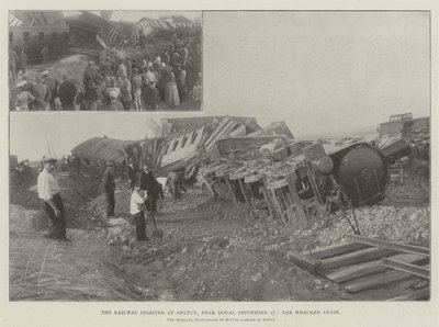 O desastre ferroviário em Arleux, perto de Douai, 27 de setembro, o trem destruído de English Photographer