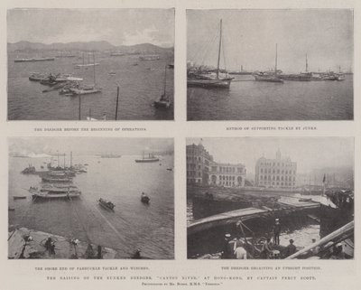 A criação da draga afundada, rio Canton, em Hong Kong, pelo capitão Percy Scott de English Photographer