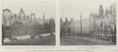 A Re-ereção das famosas telas de ferro forjado em Hampton Court de English Photographer