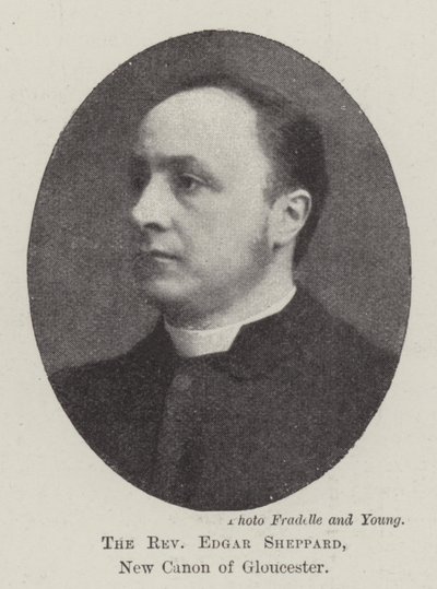 O reverendo Edgar Sheppard, novo cânon de Gloucester de English Photographer