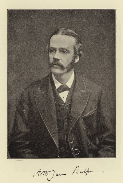 O certo Hon Arthur James Balfour, MP, Secretário-Chefe para a Irlanda e futuro líder do Partido Conservador de English Photographer