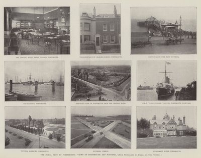 A visita real a Portsmouth, vistas de Portsmouth e de Southsea de English Photographer