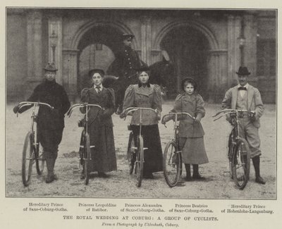 O casamento real em Coburg, um grupo de ciclistas de English Photographer