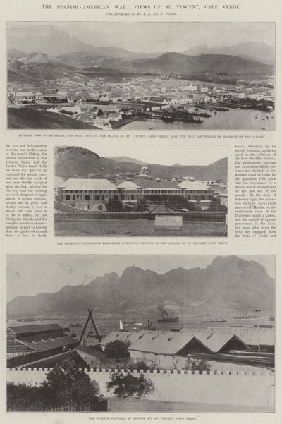 A guerra hispano-americana, vistas de São Vicente, Cabo Verde de English Photographer