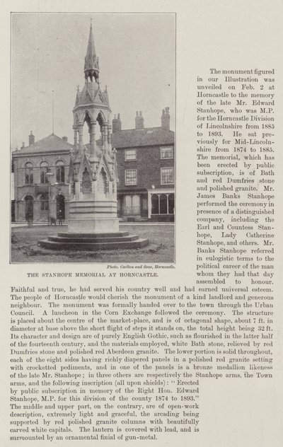 O memorial de Stanhope em Horncastle de English Photographer