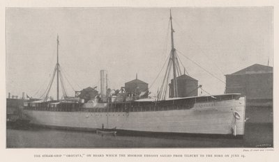 O Navio a Vapor de Orotava, a bordo do qual a Embaixada dos Mouros navegou de Tilbury para Nore em 24 de junho de English Photographer