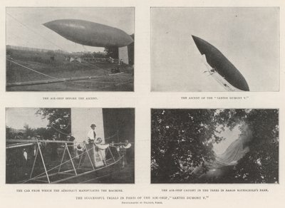Os ensaios de sucesso em Paris do Air-Ship Santos Dumont V de English Photographer