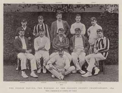 O Surrey Eleven, os vencedores do Campeonato de Cricket County, 1894 de English Photographer