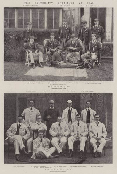 A corrida de barcos da universidade de 1901 de English Photographer