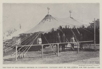A visita do imperador alemão à Palestina, pavilhão enviado pelo sultão para os Kaisers de English Photographer