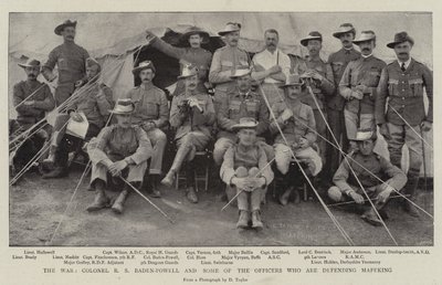 A Guerra, Coronel RS Baden-Powell e alguns dos oficiais que estão defendendo Mafeking de English Photographer