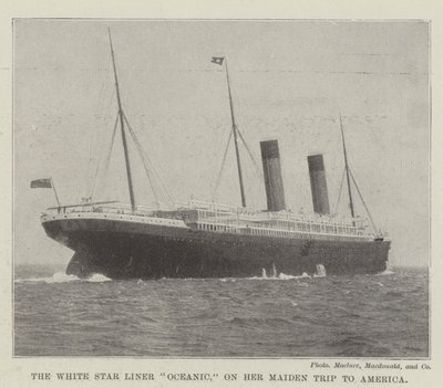 O White Star Liner Oceanic, em sua viagem inaugural para a América de English Photographer