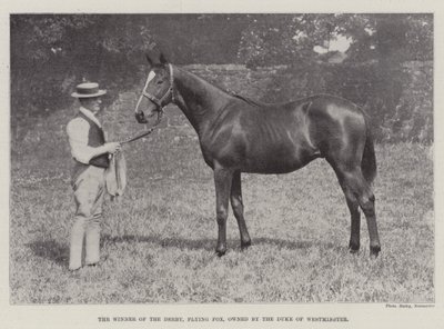 O vencedor do Derby, Flying Fox, de propriedade do Duque de Westminster de English Photographer