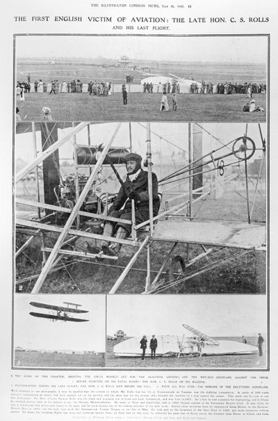 A primeira vítima inglesa da aviação: o Hon. CS Rolls e seu último voo, de The Illustrated London News, 16 de julho de 1910 de English Photographer