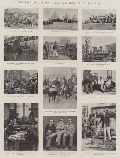 O falecido Cecil Rhodes, cenas e incidentes de sua carreira de English Photographer