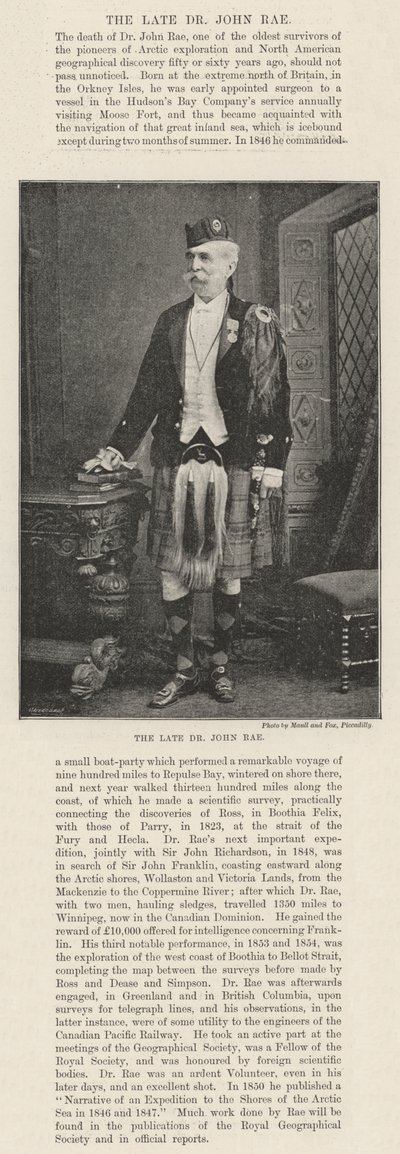 O falecido Dr. John Rae de English Photographer