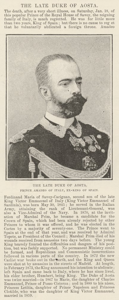 O falecido duque de Aosta, príncipe Amadeo da Itália, ex-rei da Espanha de English Photographer