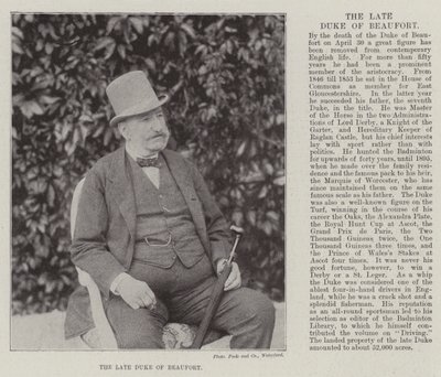 O falecido Duque de Beaufort de English Photographer