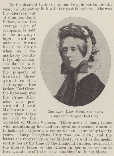 A falecida Lady Georgiana Gray, filha do grande conde Grey de English Photographer