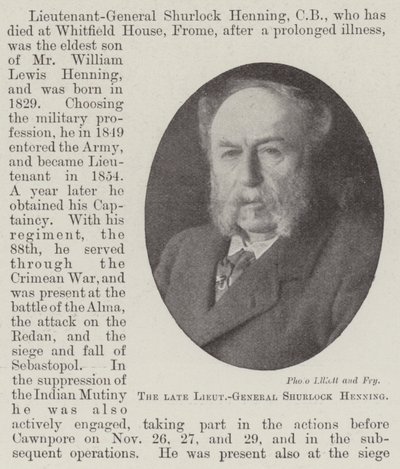 O falecido tenente-general Shurlock Henning de English Photographer
