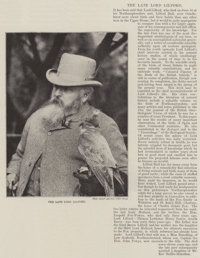 O falecido Lord Lilford de English Photographer