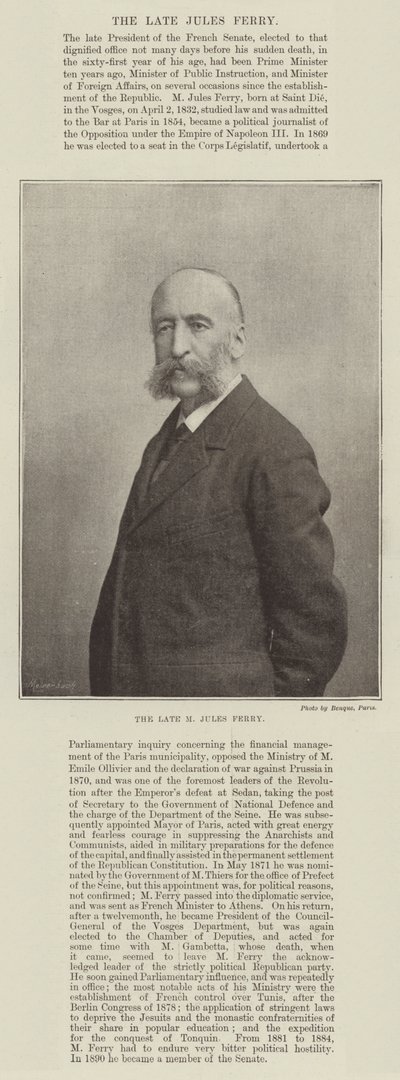 O falecido M Jules Ferry de English Photographer